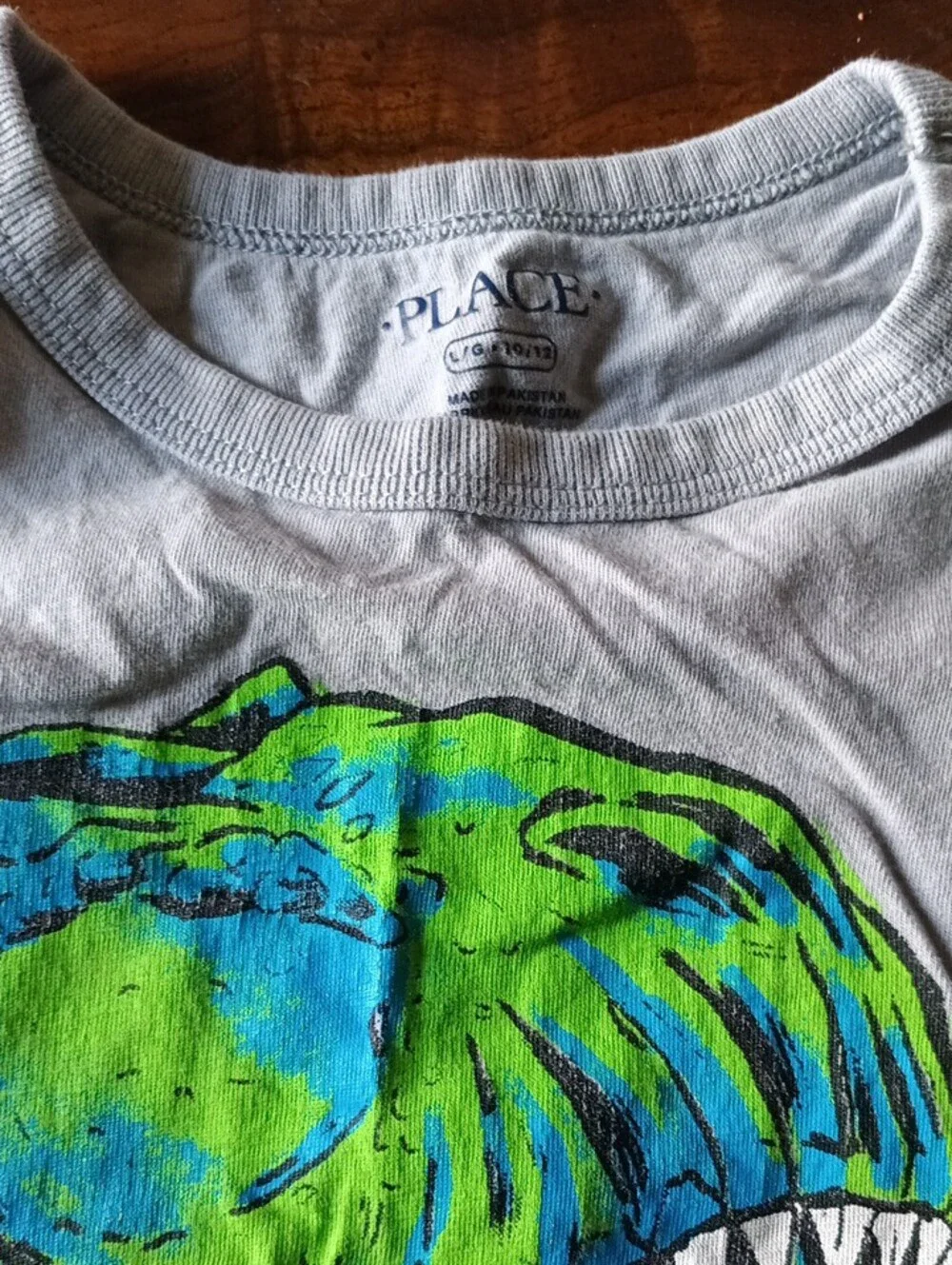 The Children's Place Three Tees with Blue & Green Dinosaur Graphic